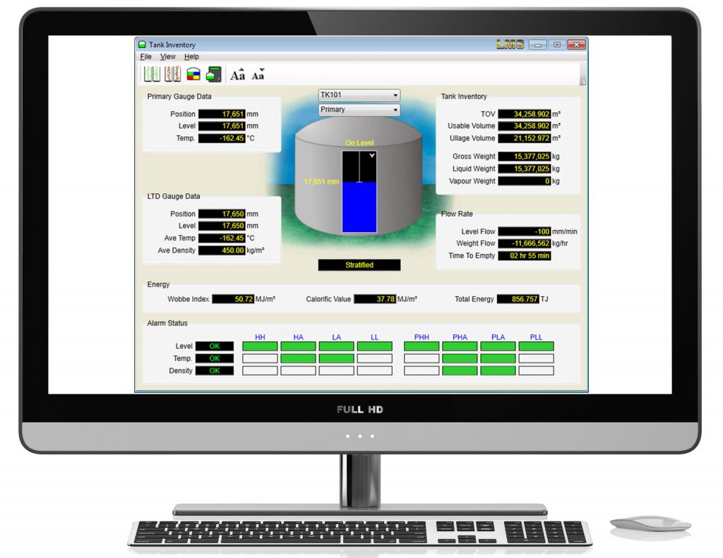 LMS LMS LNG tank inventory